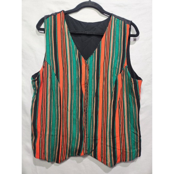 Vintage Carole Little Christmas Holiday Button Up Granny‎ Cottagecore Vest Large - Picture 5 of 8